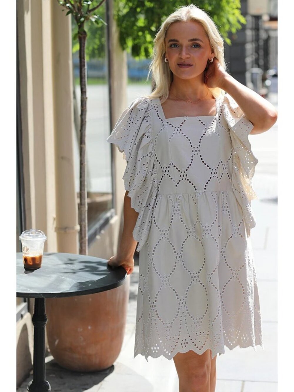 🆕MUNTHE Hico Eyelet Lace Dress Off White US 10, EU 40